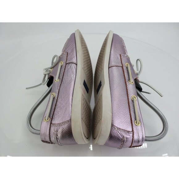 Sebago Seashell Two Eye Loafer Womens 8.5M Pink Metallic Comfort Moc Toe Flat - Picture 7 of 13